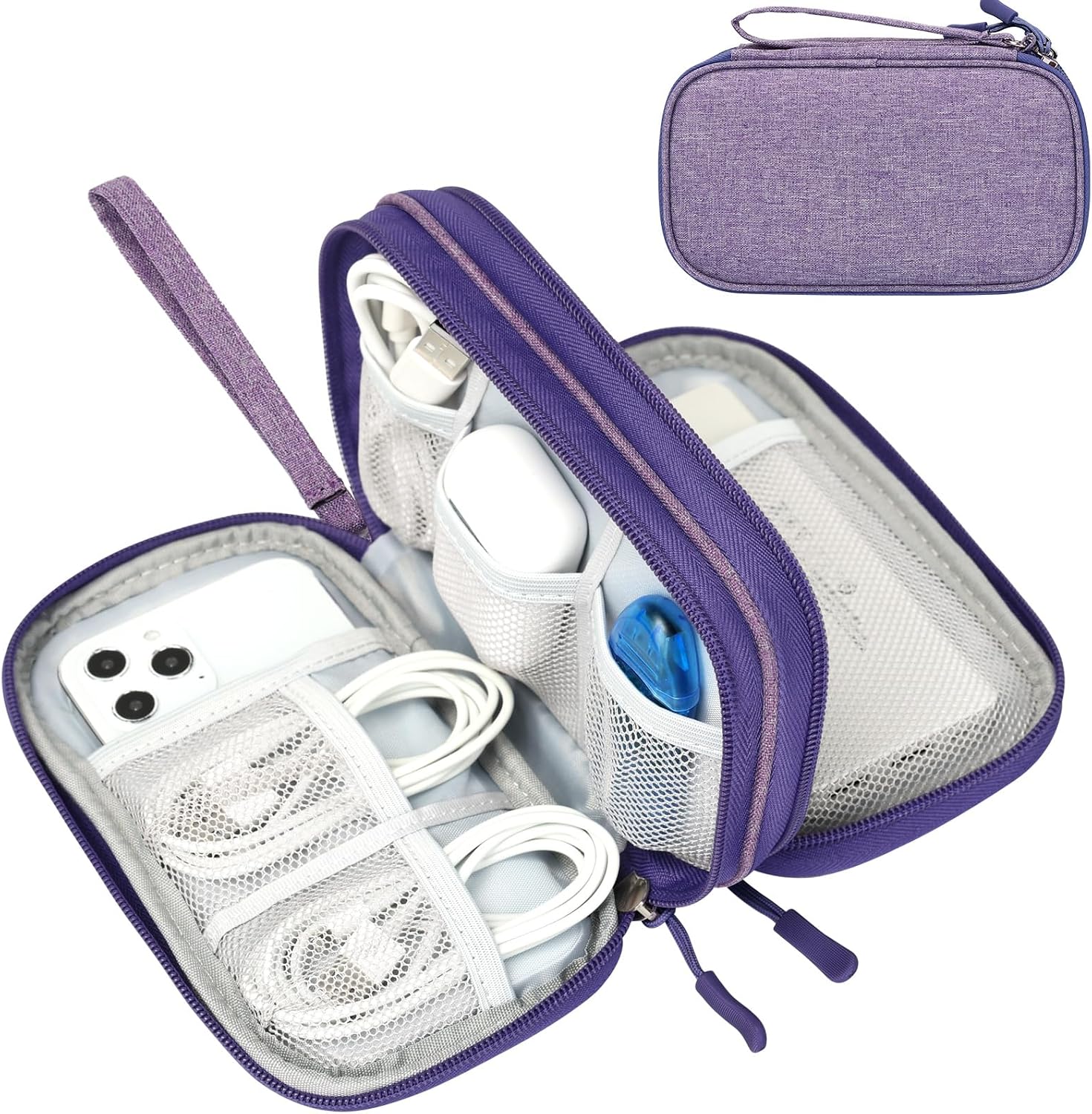Water-Resistant Travel Tech Organizer for Tangle-Free Essentials encalife