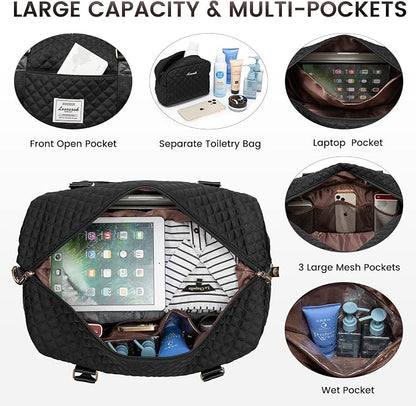 Women’s Weekender Bag with Shoe Compartment | Carry on luggage encalife