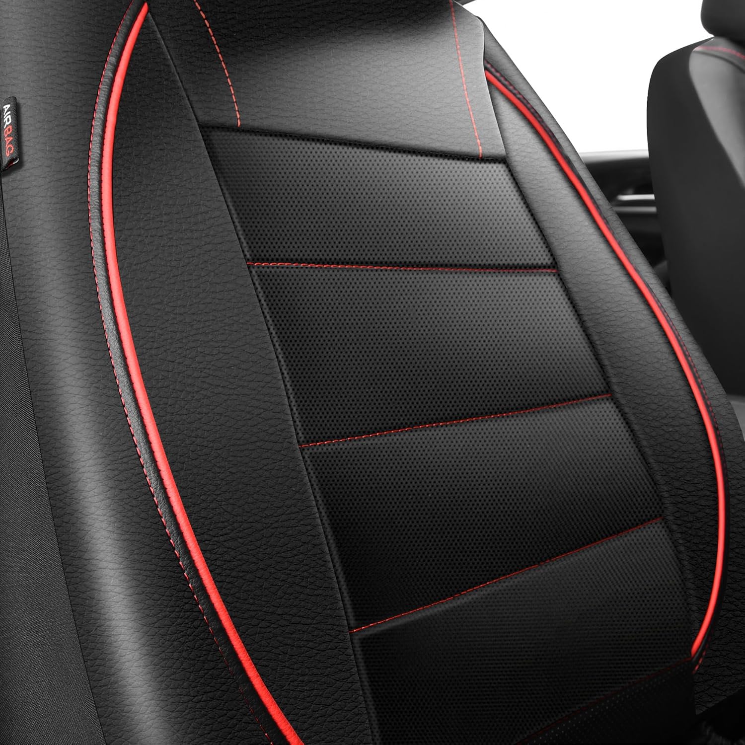Universal Piping PU Leather Front Car Seat Covers encalife