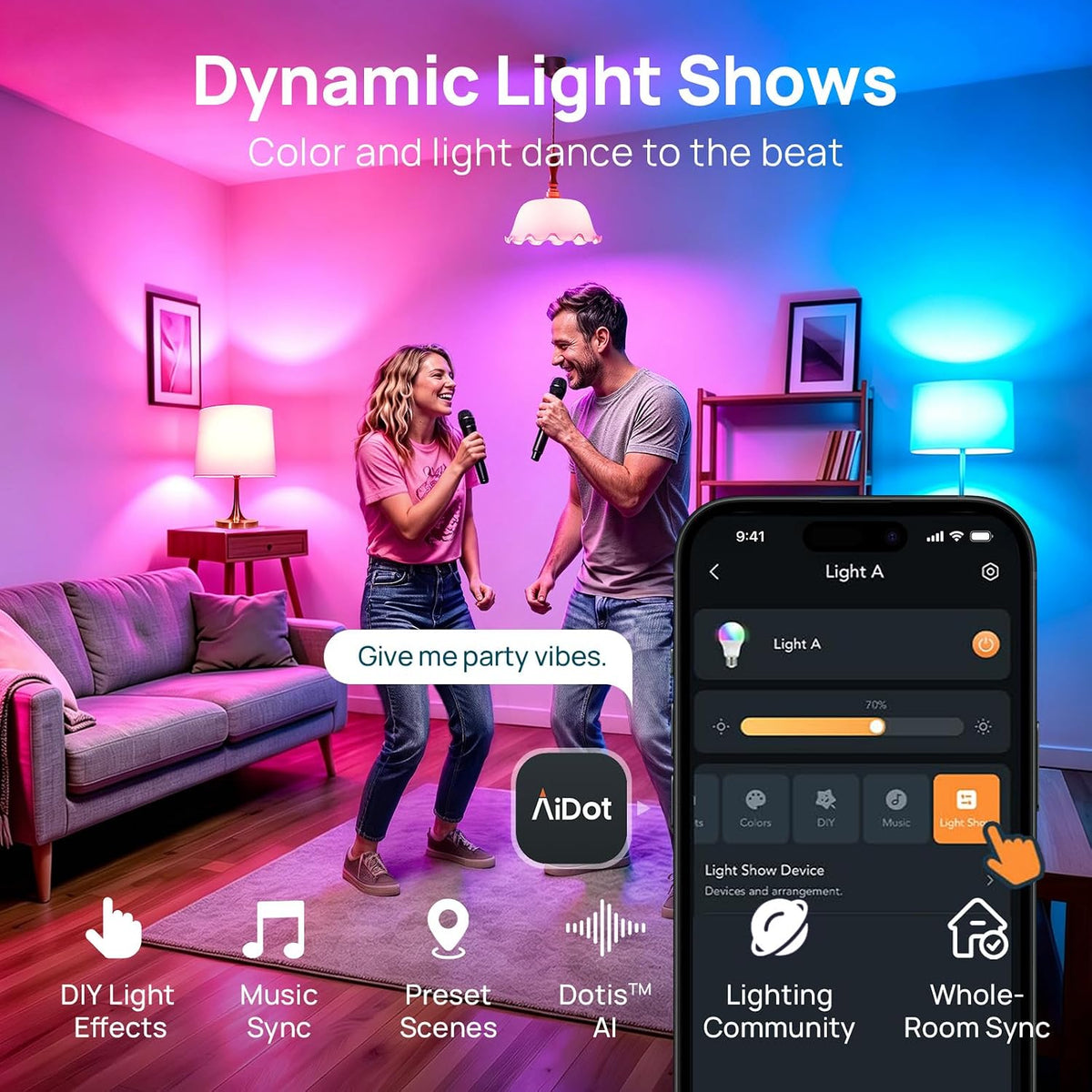 RGB Lighting Smart WiFi Color Changing Bulb encalife