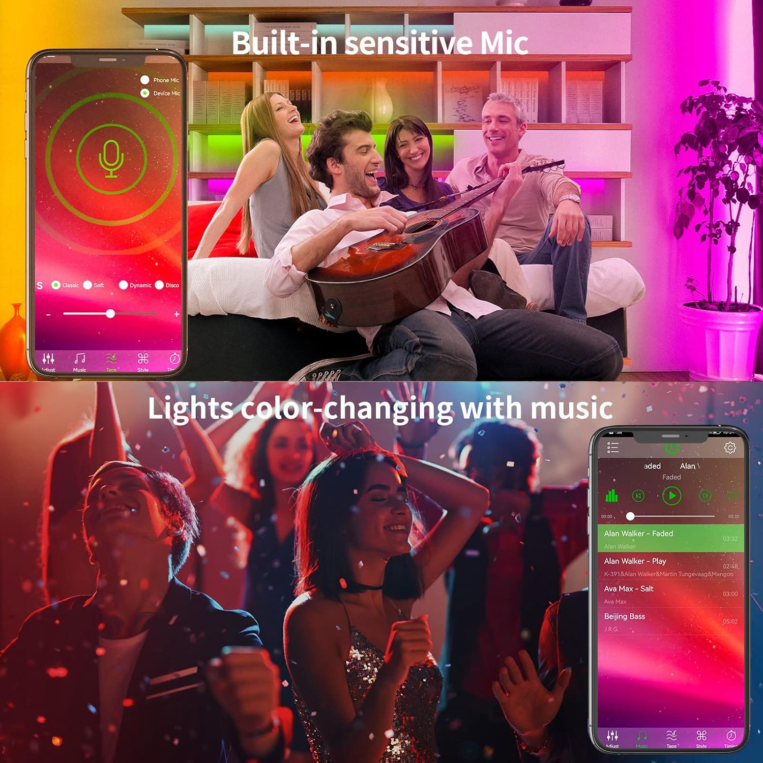 RGB Lighting Strip Lights for Bedroom Decor encalife