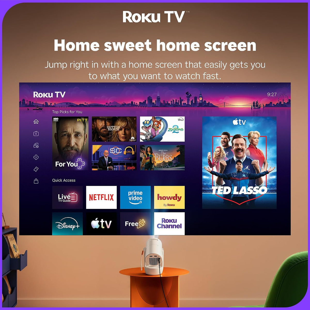 Portable Smart HD Bedroom Projector encalife