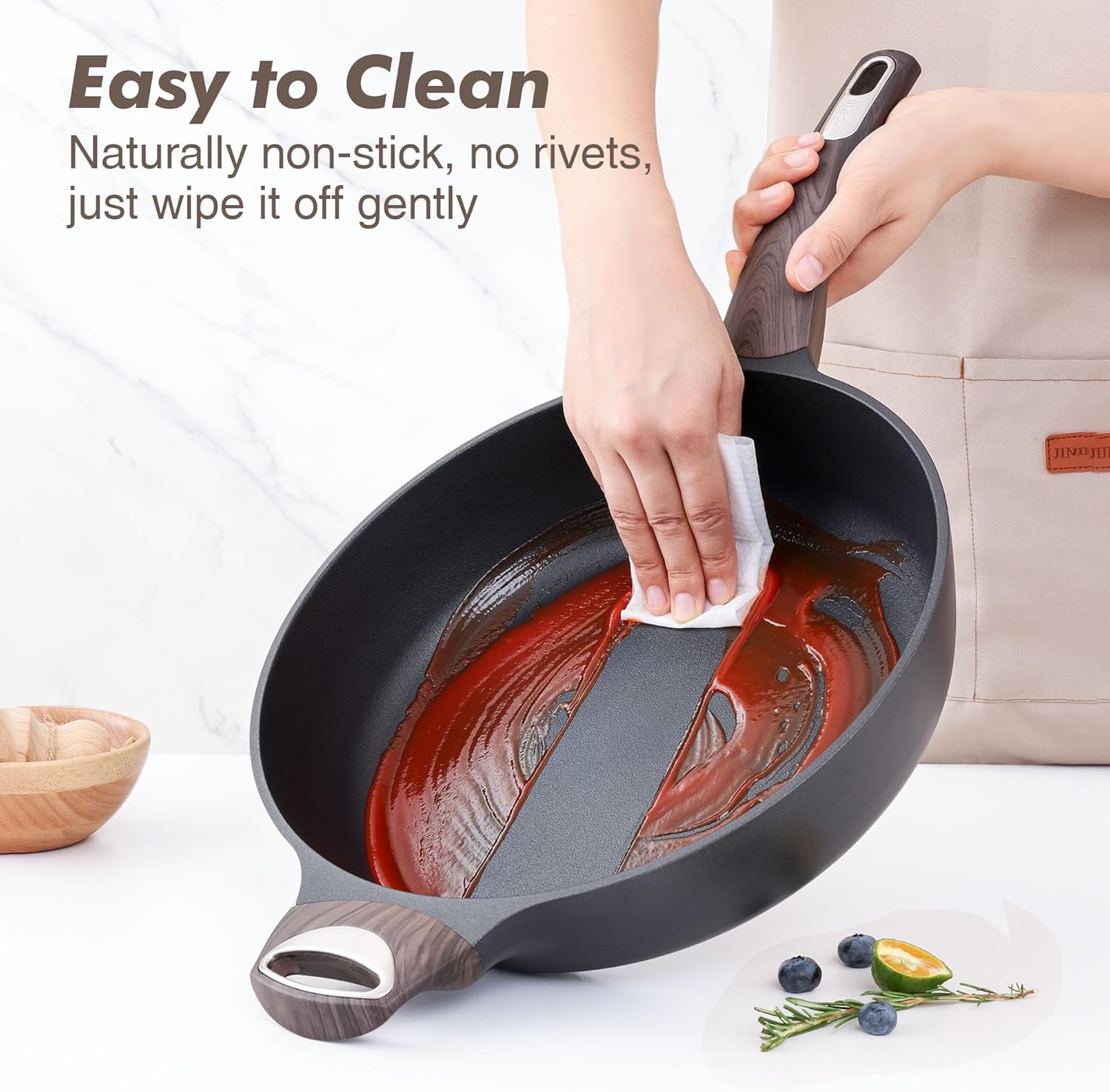 Nonstick Frying Pan I SENSARTE 12 Inch encalife