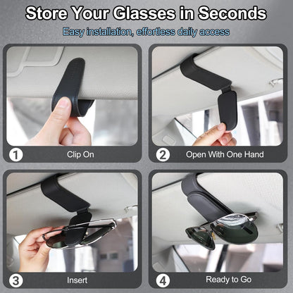 Magnetic Leather Sunglass Holder for Car Visor encalife