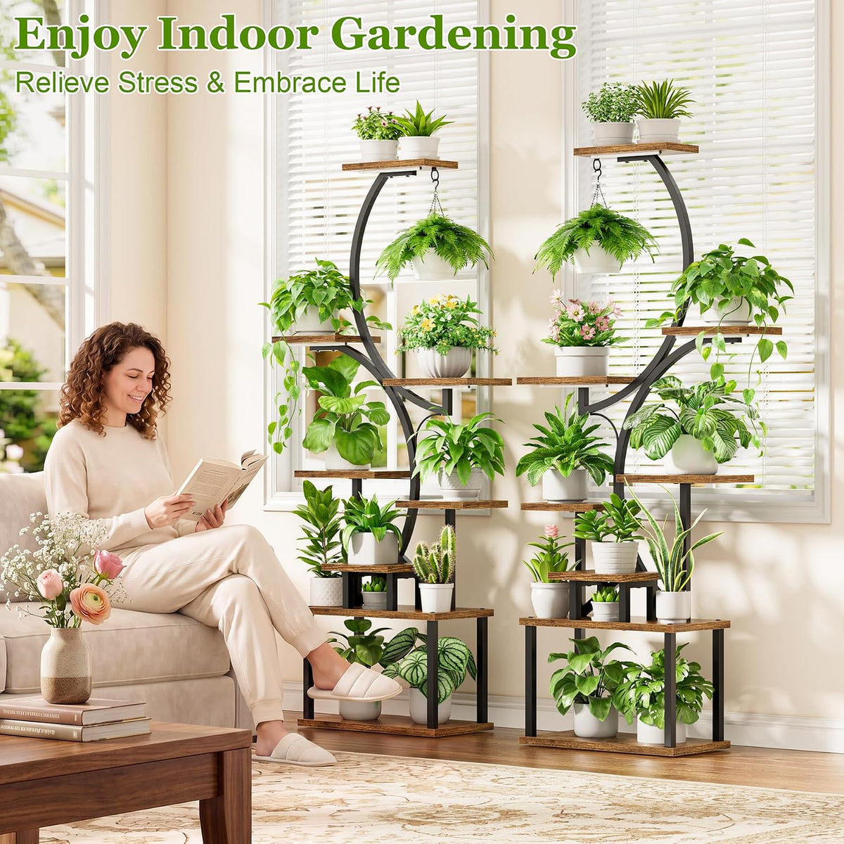 Grow lights for indoor plant | 2-Pack Plant Stand encalife