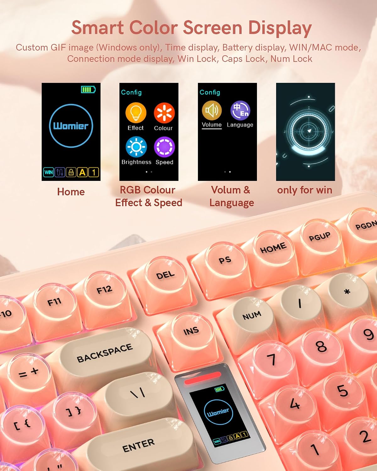 Pink RGB Gaming Mechanical Keyboard encalife