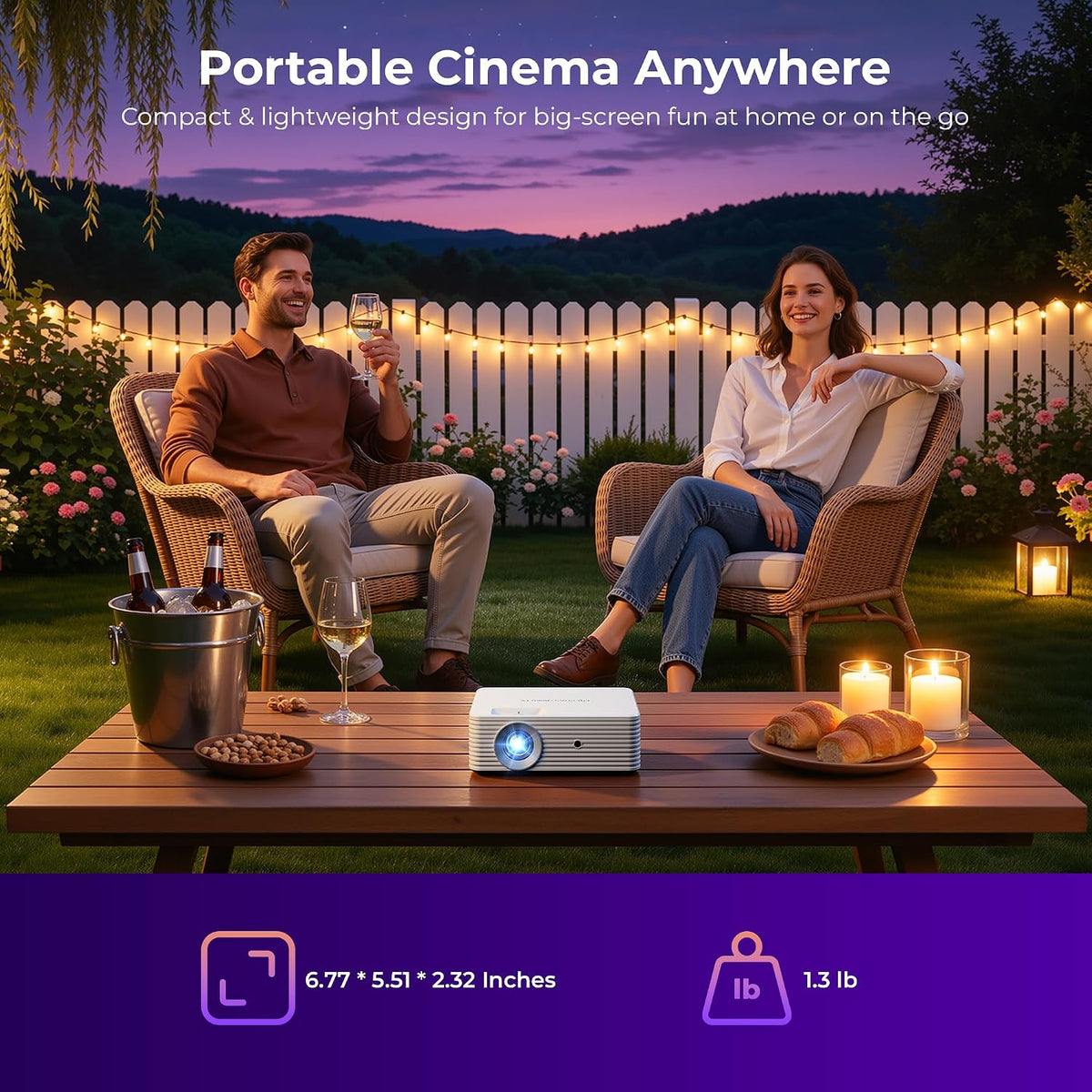 Smart 720P Bedroom Projector encalife