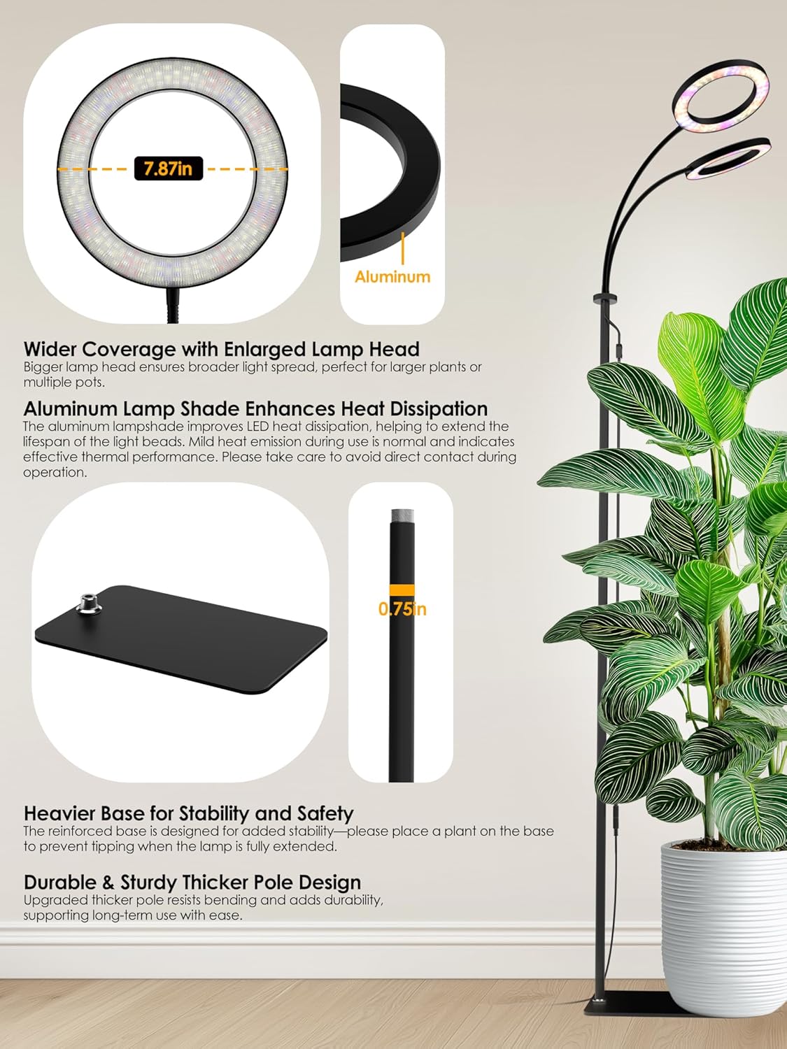 Grow Lights for Indoor Plants I 48W LED Lamp encalife