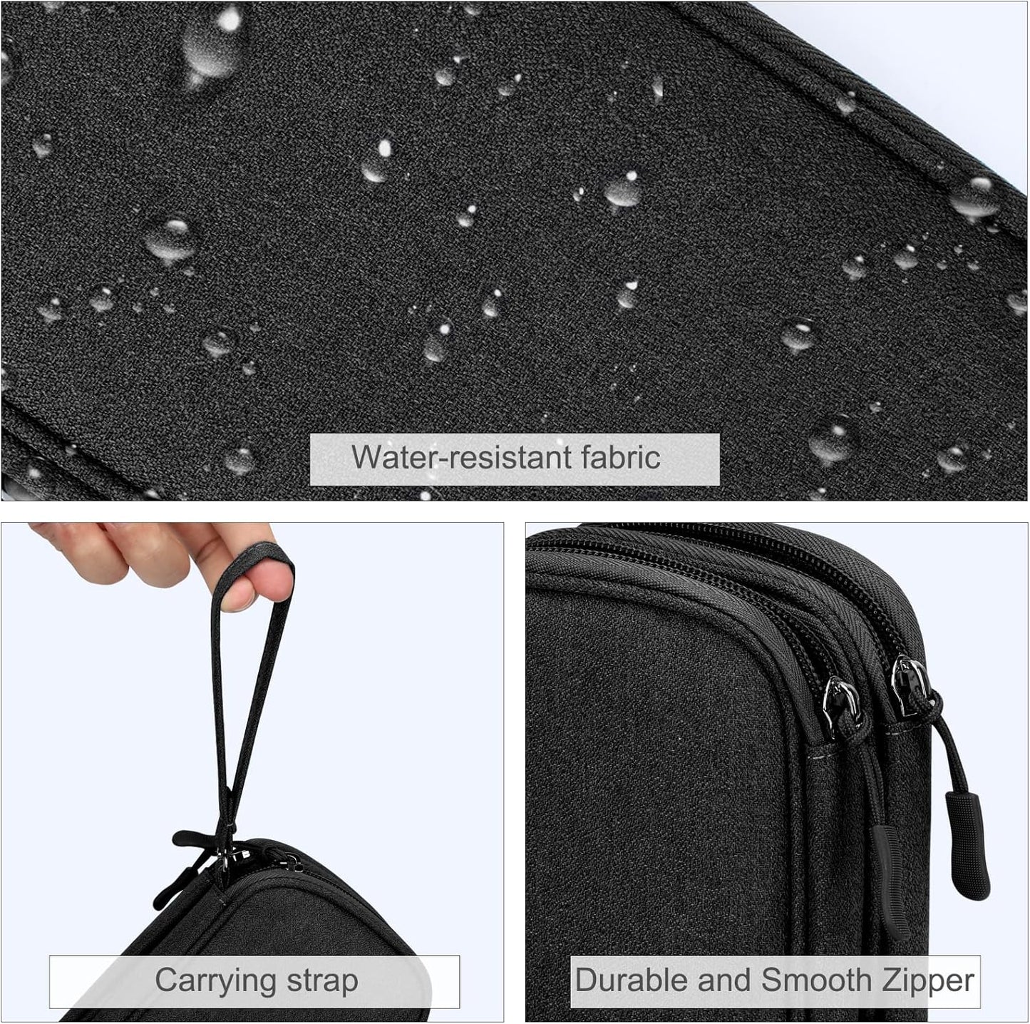 Water-Resistant Travel Tech Organizer for Tangle-Free Essentials encalife