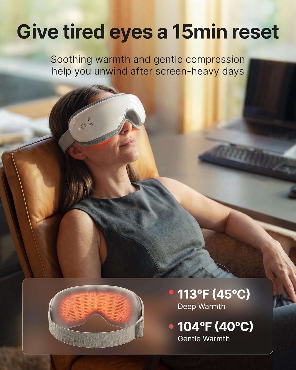 Heated Eye Massager Mask For Ultimate Relaxation Comfort encalife