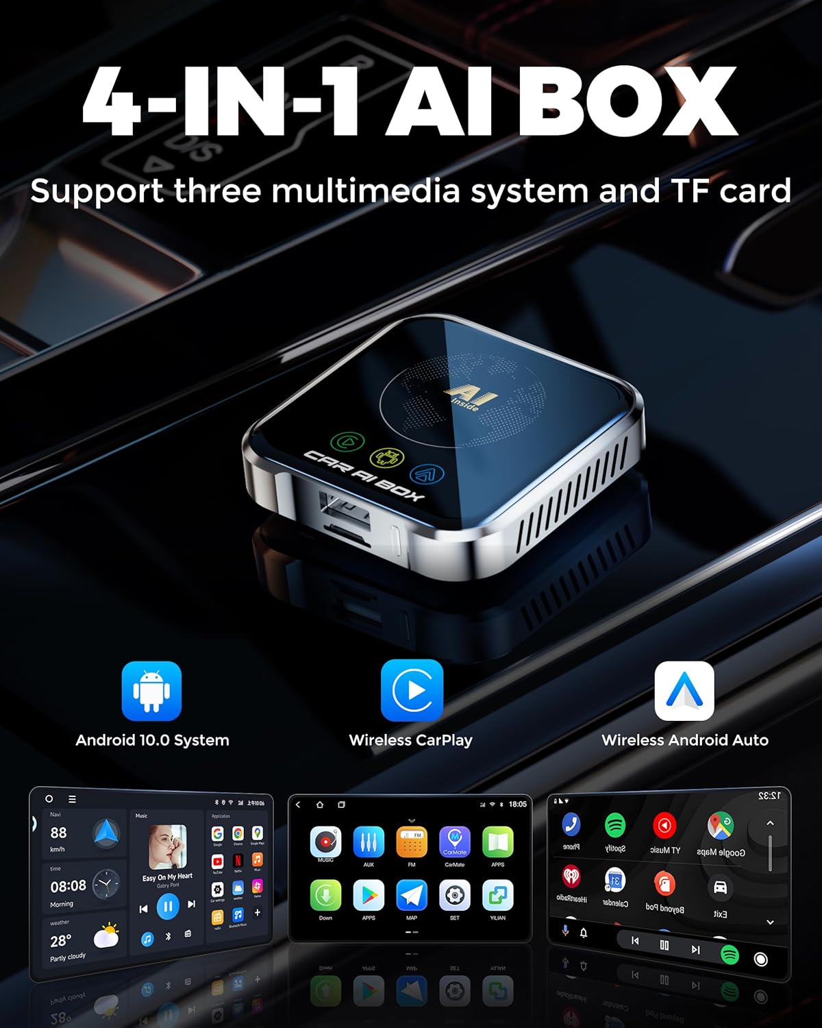 Wireless Carplay Screen Adapter For Smart Cars encalife