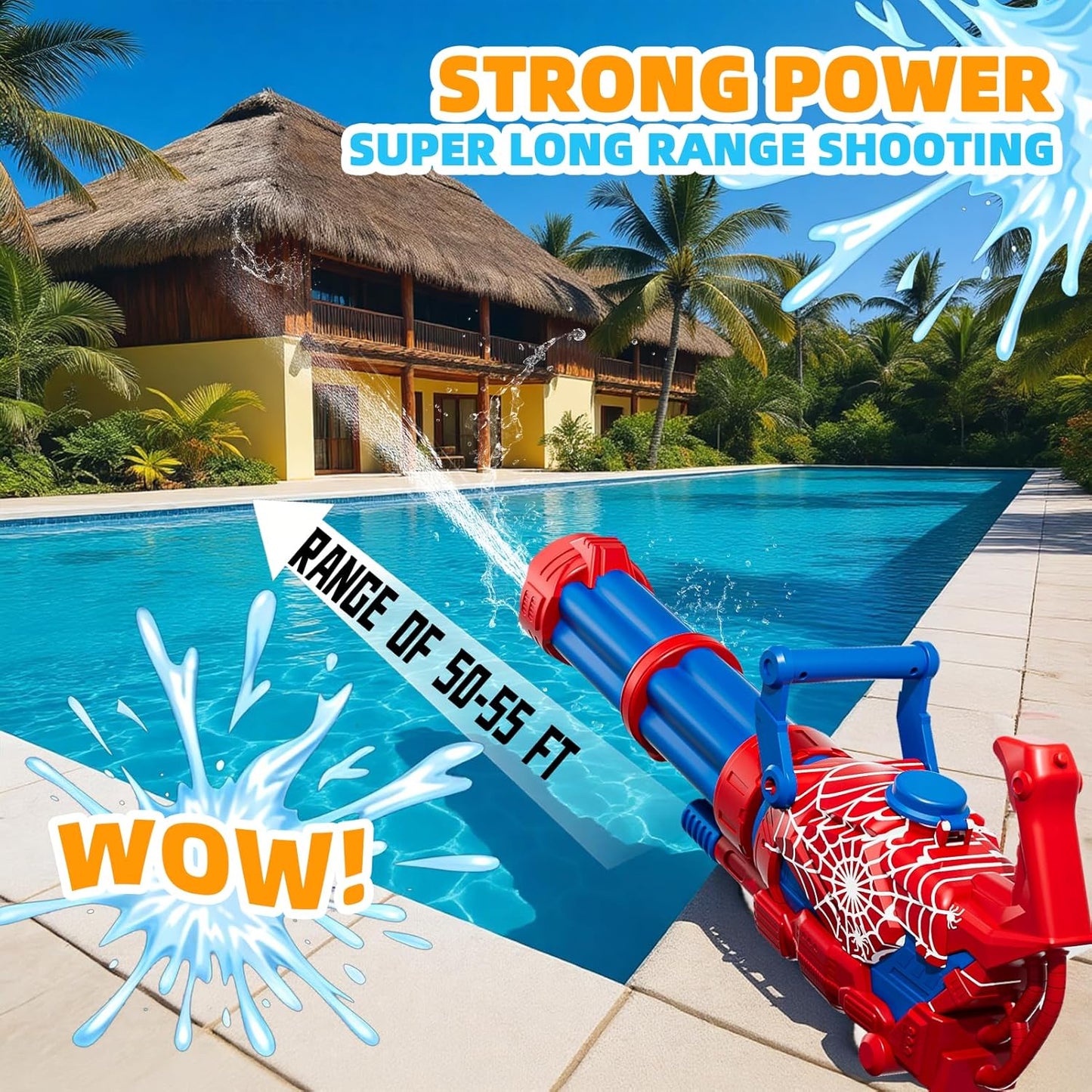 Gatling Electric Water Gun I 1500cc Automatic Water Blaster encalife