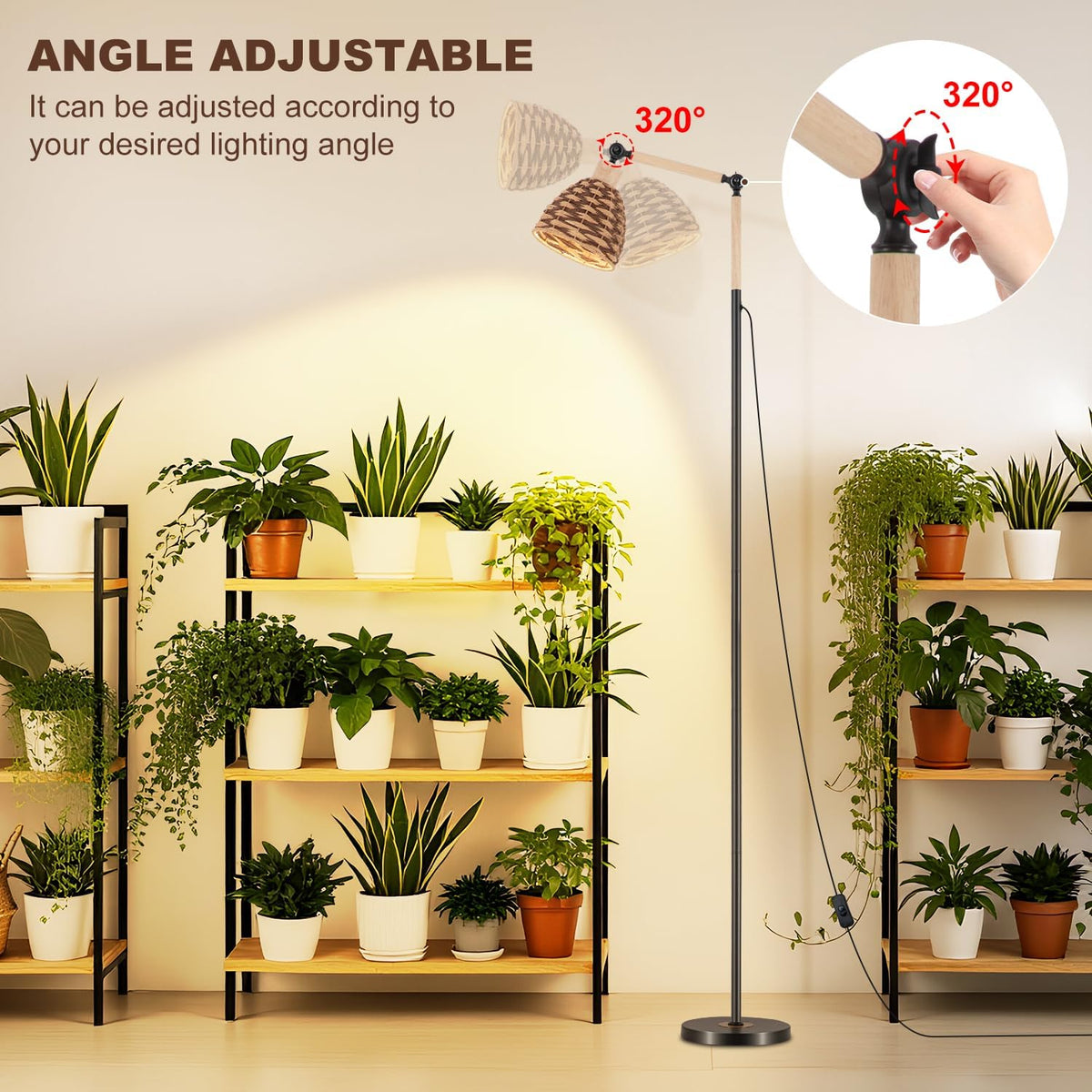 Grow Lights for Indoor Plants | Tall Floor LED Lamp encalife