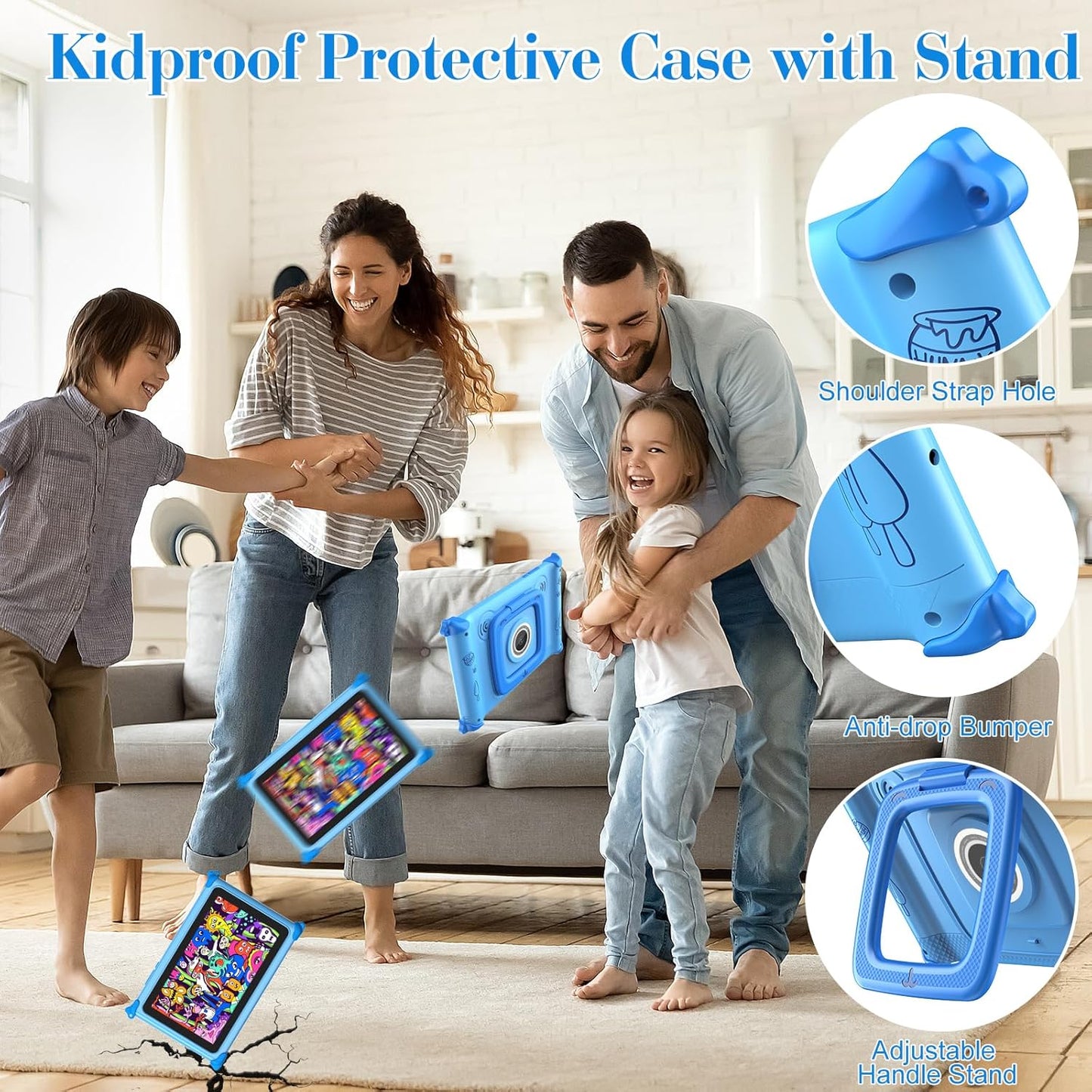 Android 7 Inch Tablet for Kid with Case encalife