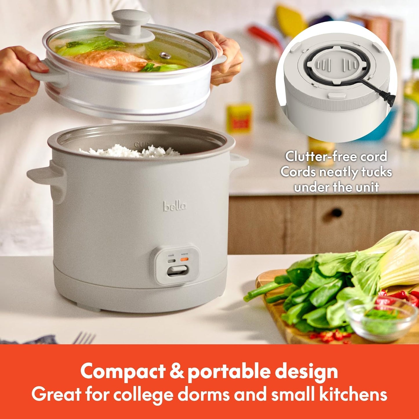 BELLA 16-Cup I Rice Cooker Steamer encalife