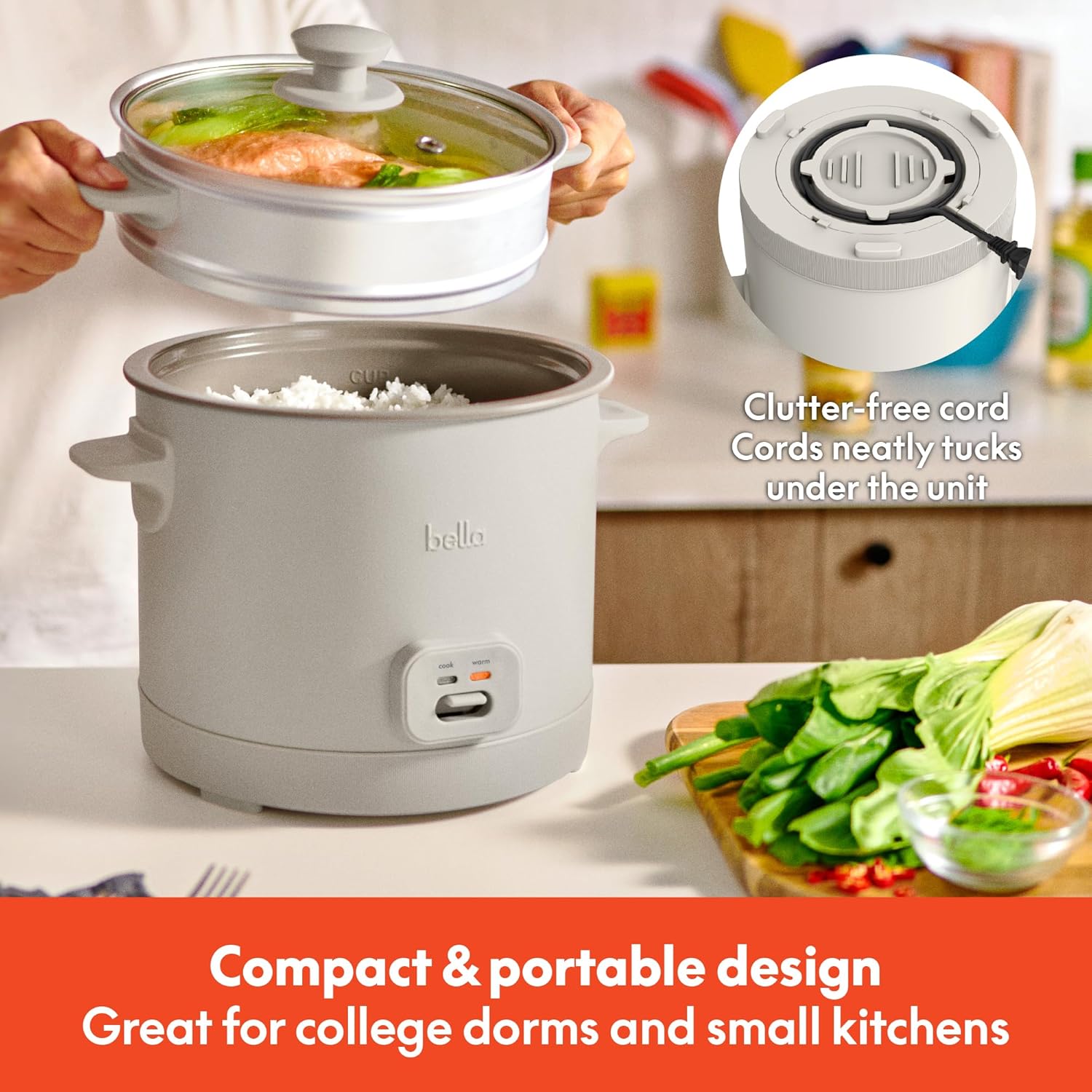 BELLA 16-Cup I Rice Cooker Steamer encalife