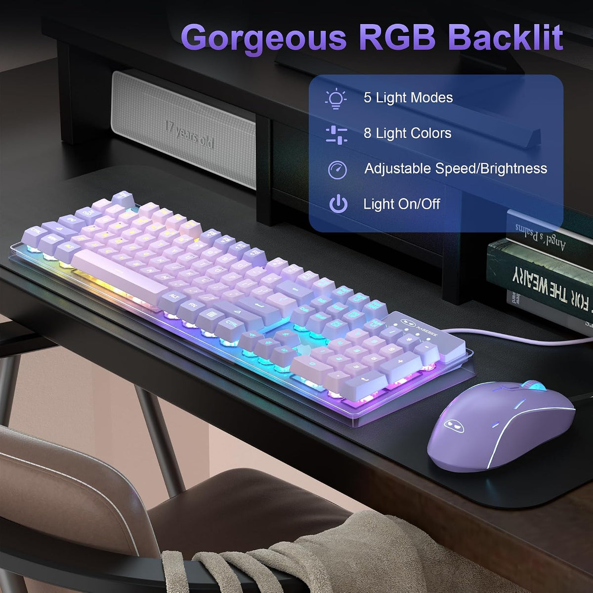 Gaming Keyboard Mouse Combo RGB Wired Set encalife