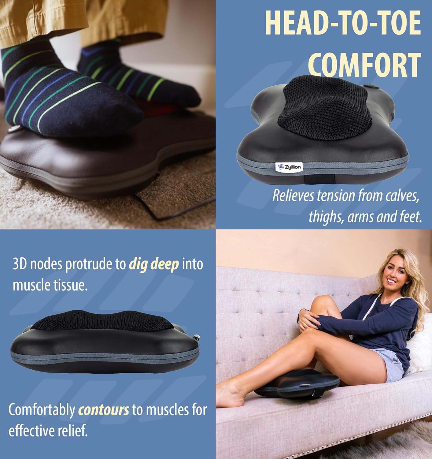 Neck & Back Massager I 3D Shiatsu with Heat encalife