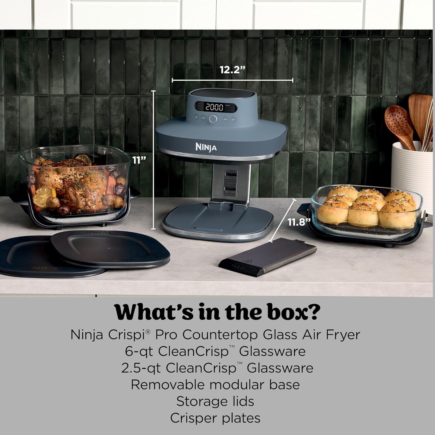 6-Quart 6-in-1 Modular Glass Air Fryer encalife