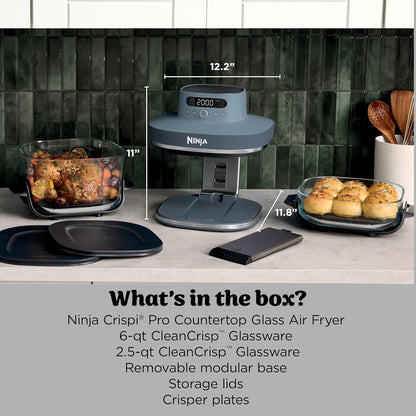 6-Quart 6-in-1 Modular Glass Air Fryer encalife