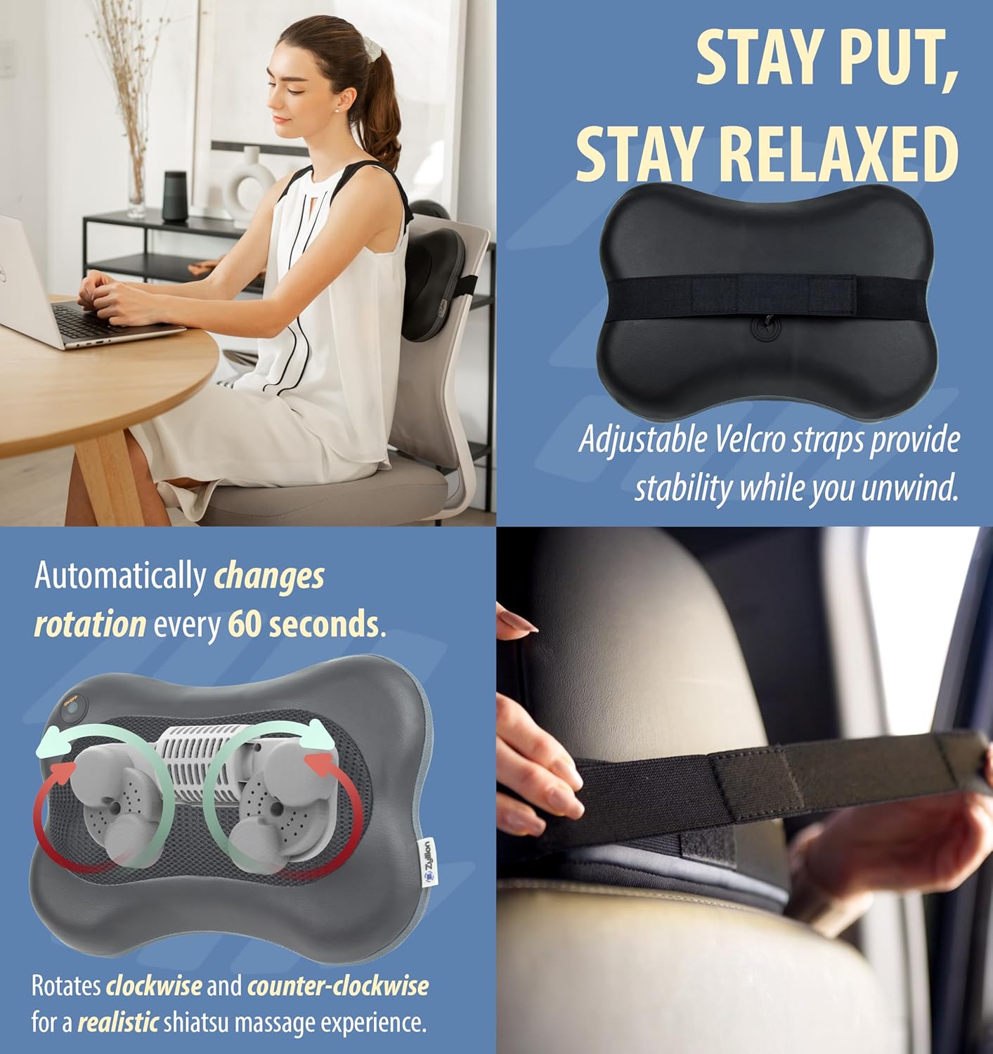 Neck & Back Massager I 3D Shiatsu with Heat encalife