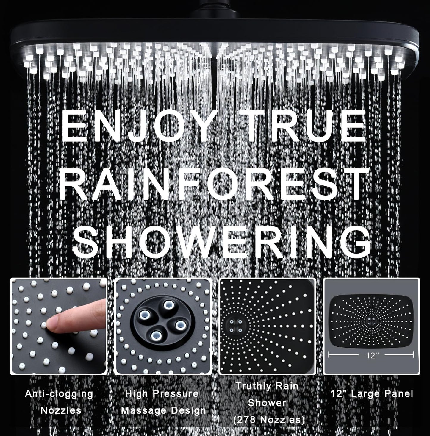 High Pressure Rain I Handheld Shower Head Combo encalife