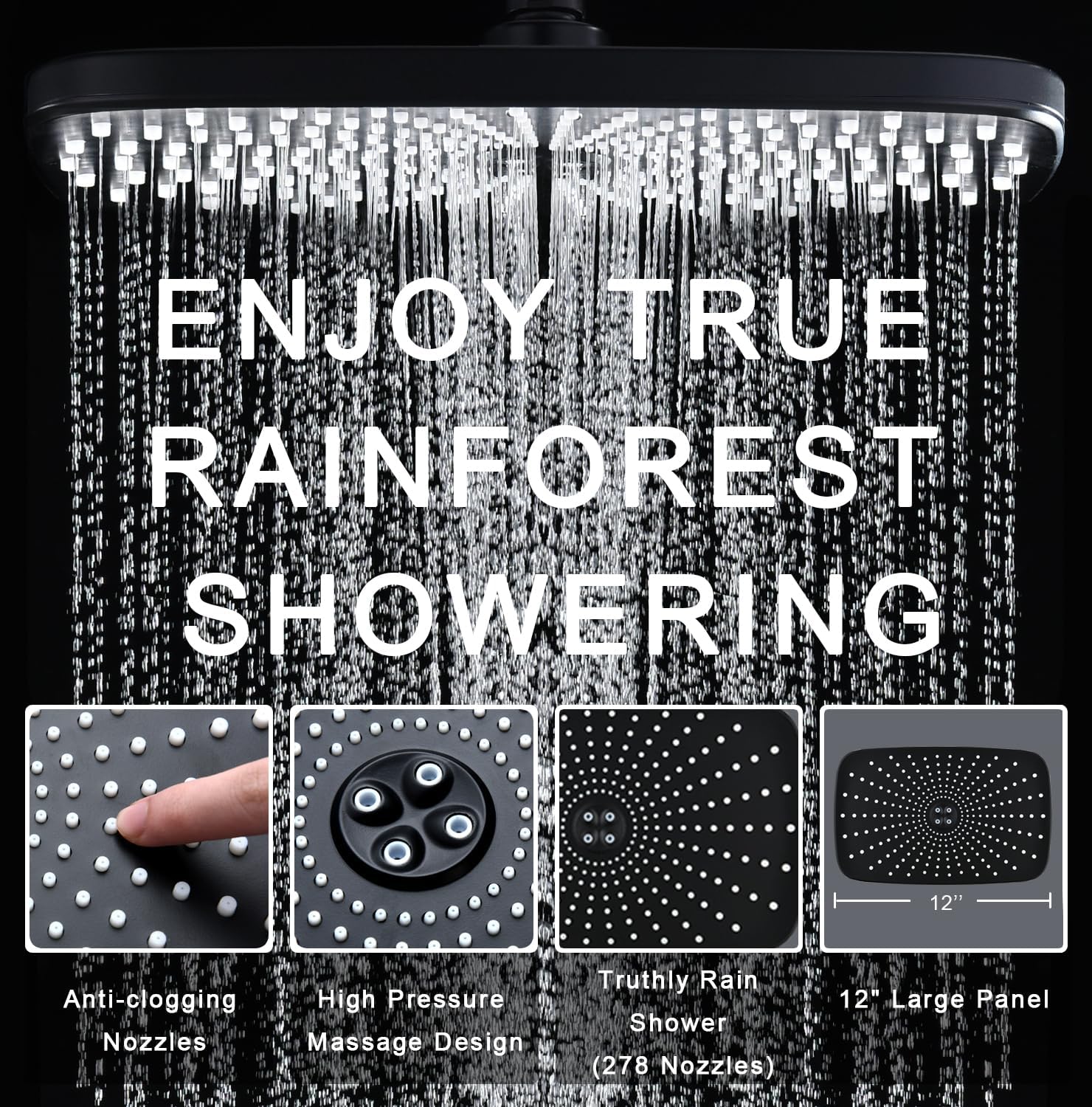 High Pressure Rain I Handheld Shower Head Combo encalife