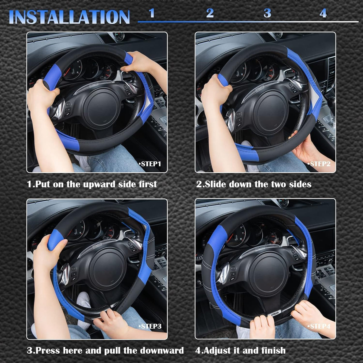 Premium Microfiber Steering Wheel Cover encalife