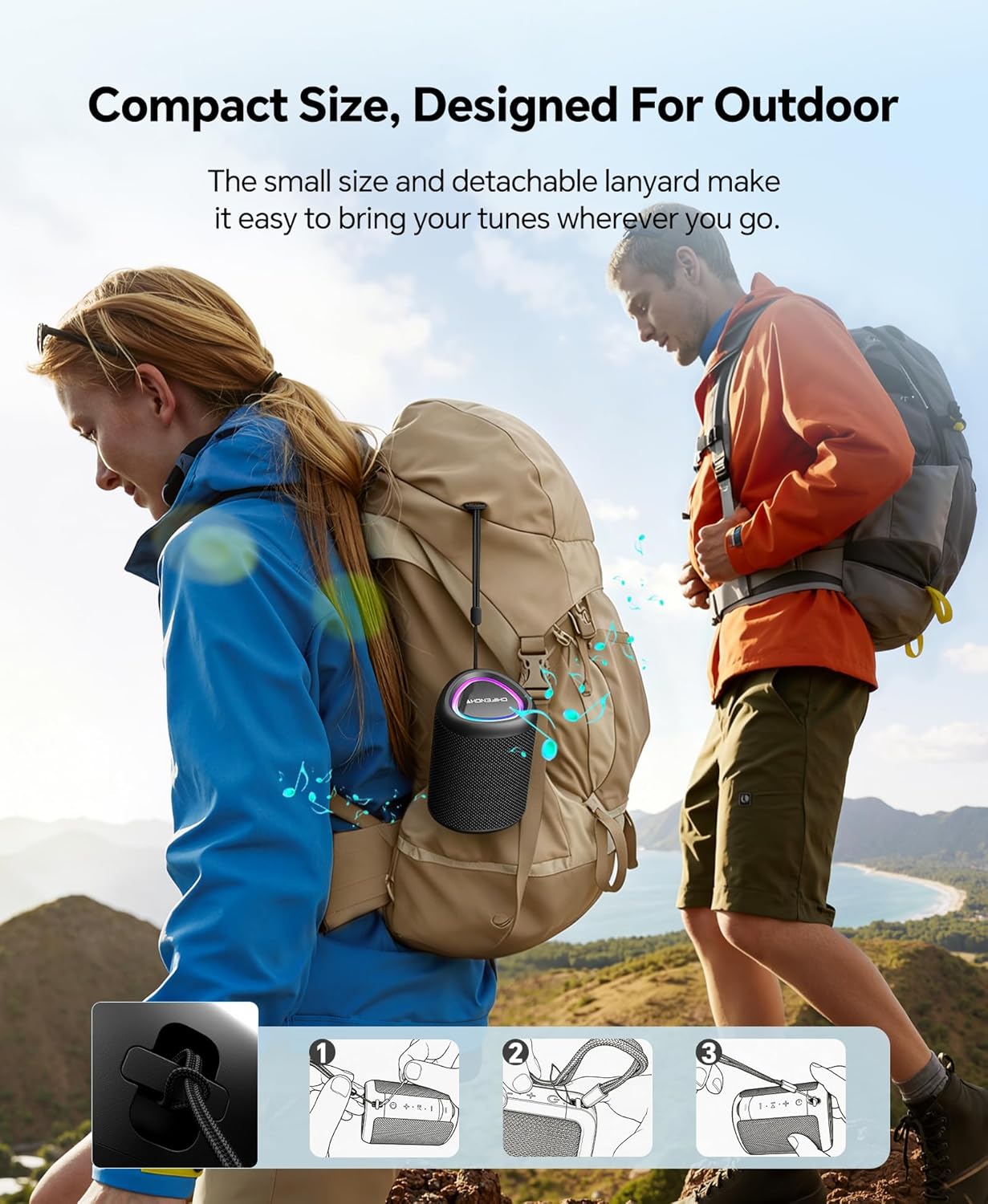 Powerful Waterproof Bluetooth Speaker With Party Lights encalife