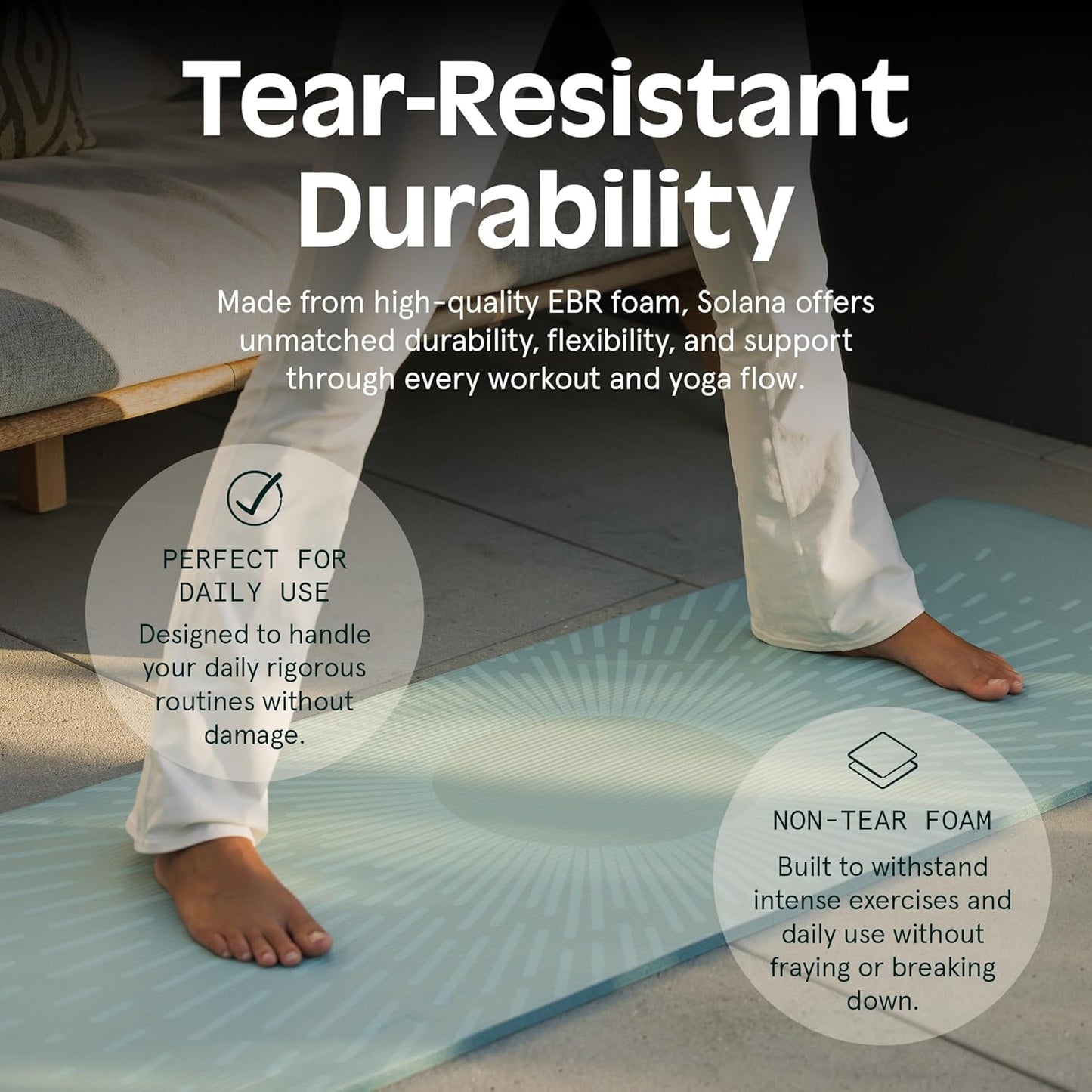 Yoga Mat 1-Inch Thick I Cushioned Non-Slip Fitness Mat encalife
