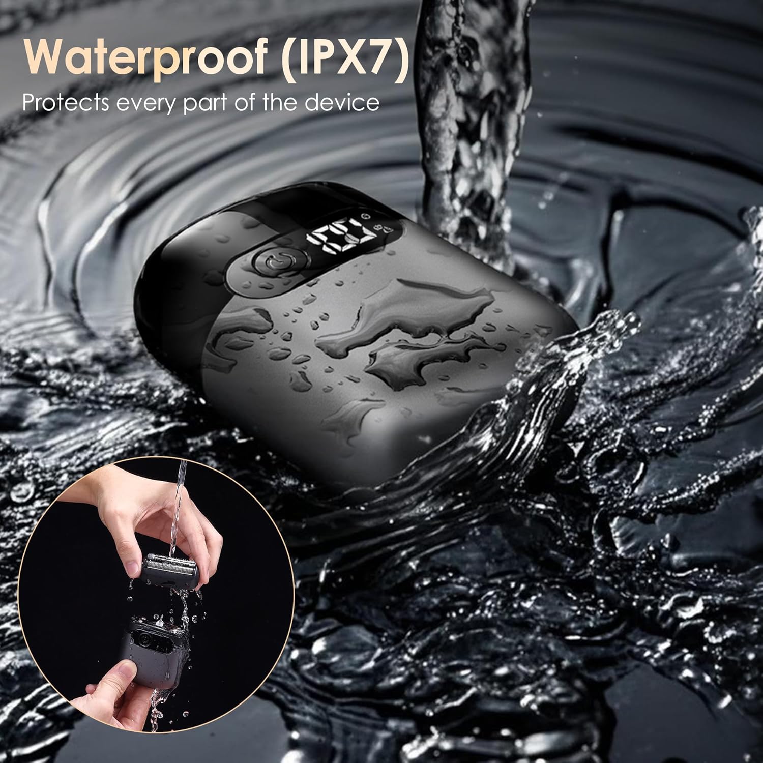 Electric Razor Men Portable Foil Shaver with LED Display encalife