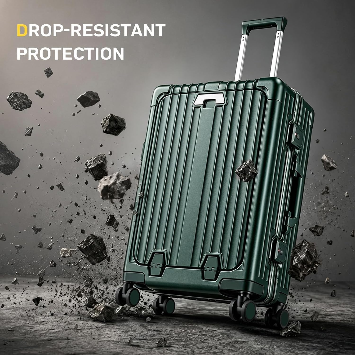 Aluminum Frame Carry On Luggage with USB Charging encalife