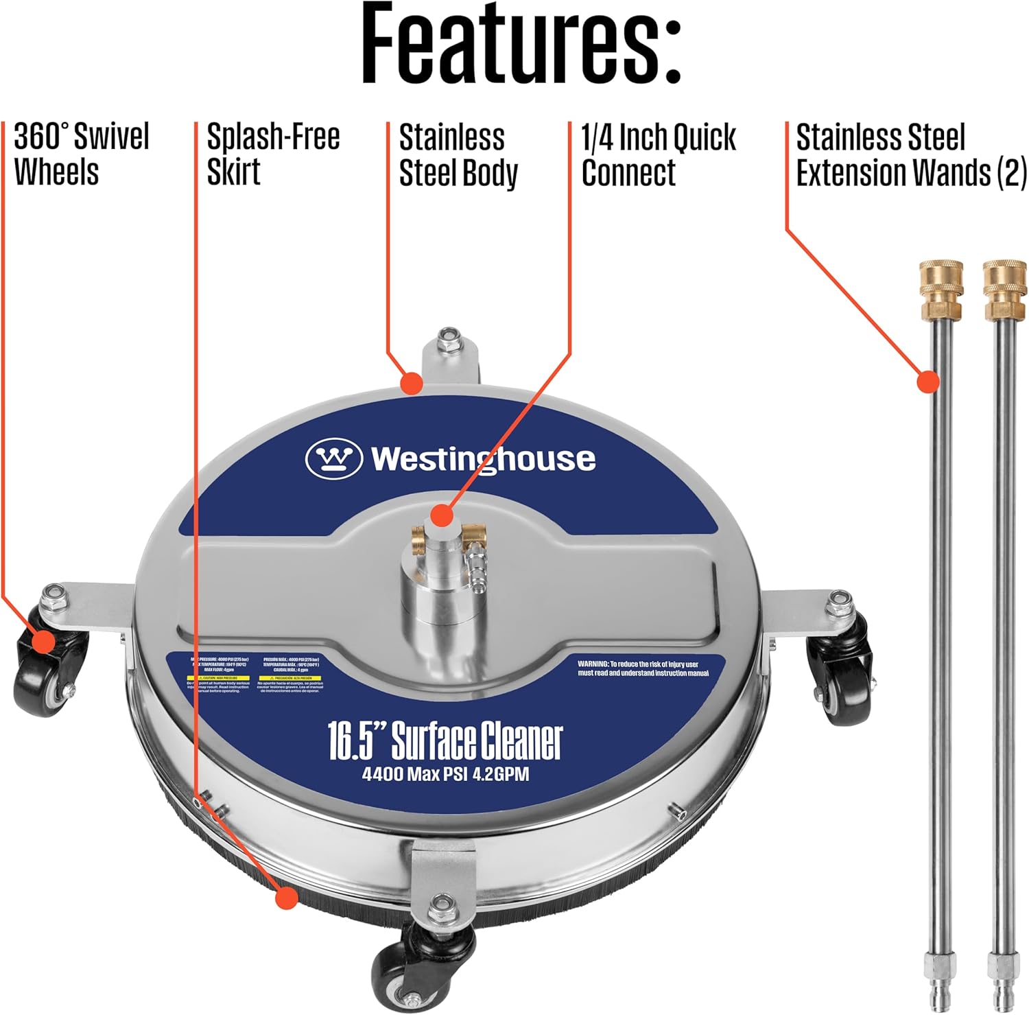 Pressure Washer Surface Cleaner for Driveways Patios encalife