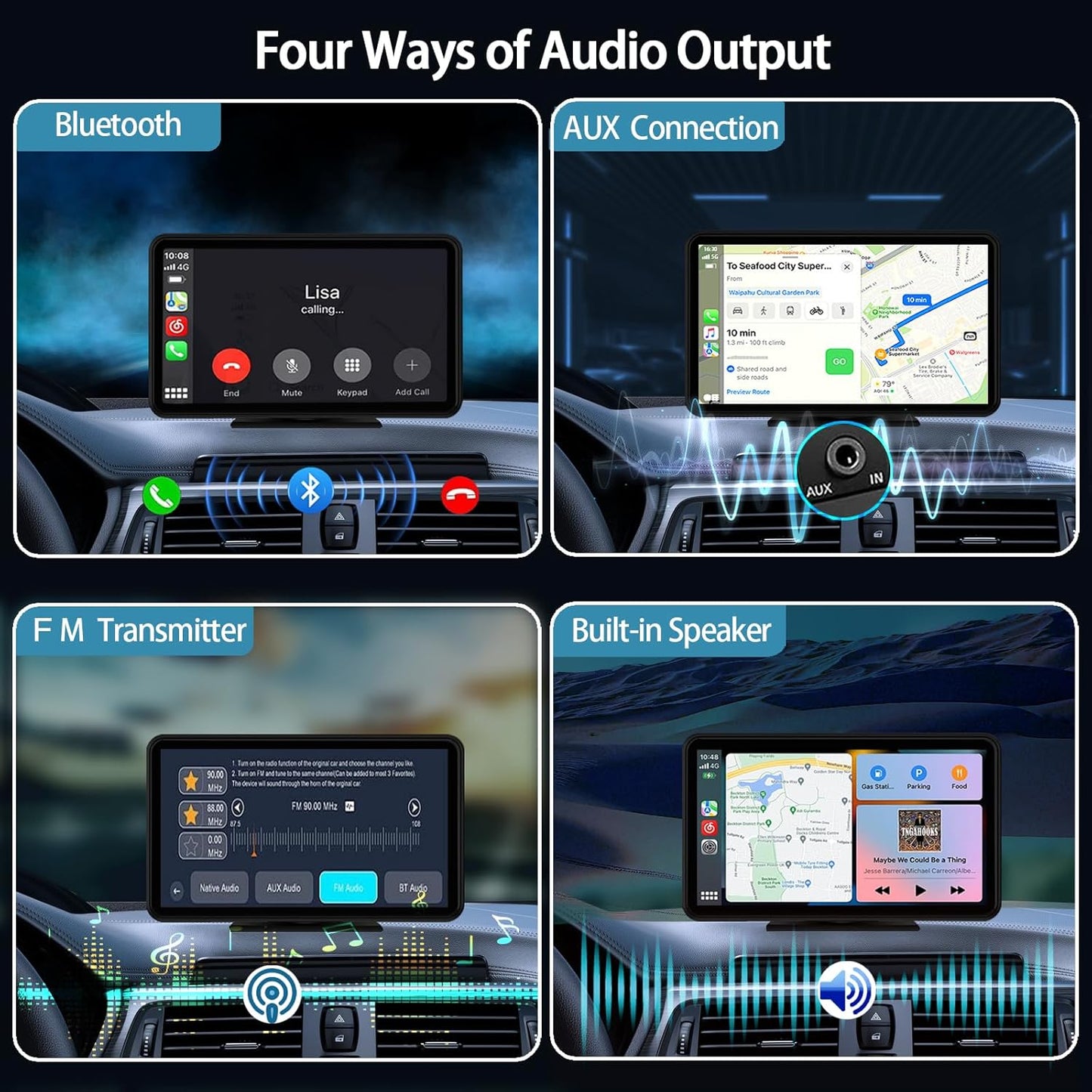 7 Inch Wireless Carplay Screen With Backup Camera encalife