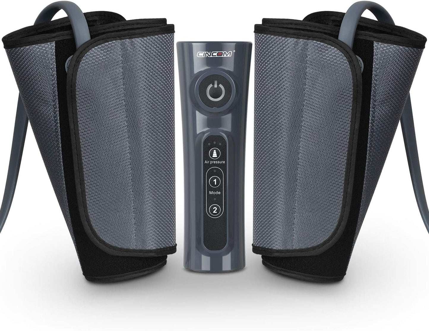 Air compression leg massager with adjustable calf wraps and handheld controller for everyday relaxation and home wellness