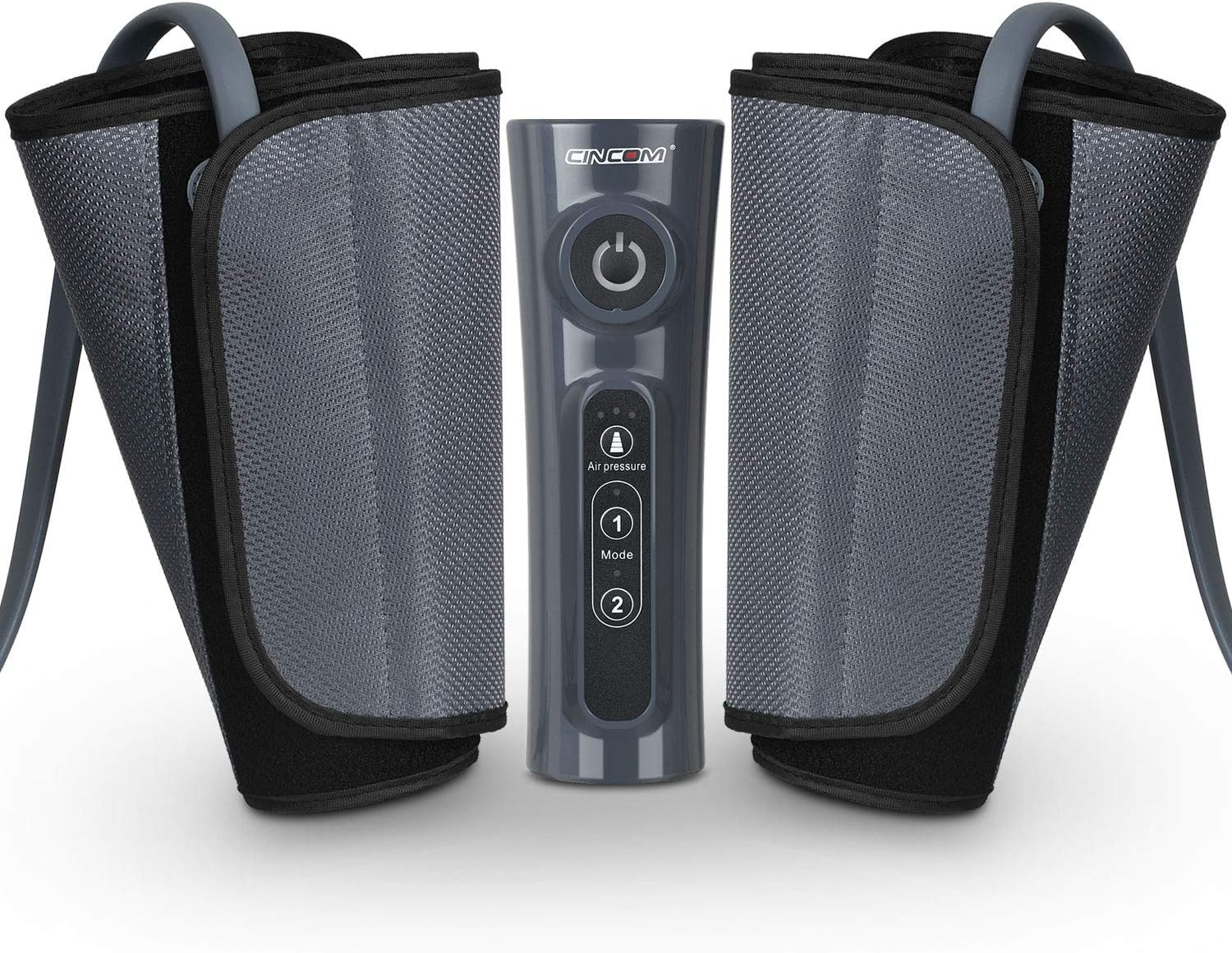 Air compression leg massager with adjustable calf wraps and handheld controller for everyday relaxation and home wellness
