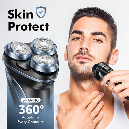 Travel Electric Razor Men 5D Waterproof USB-C Rotary Shaver encalife