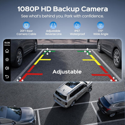 10.26 Inch Wireless Carplay Screen With Dash Cam encalife