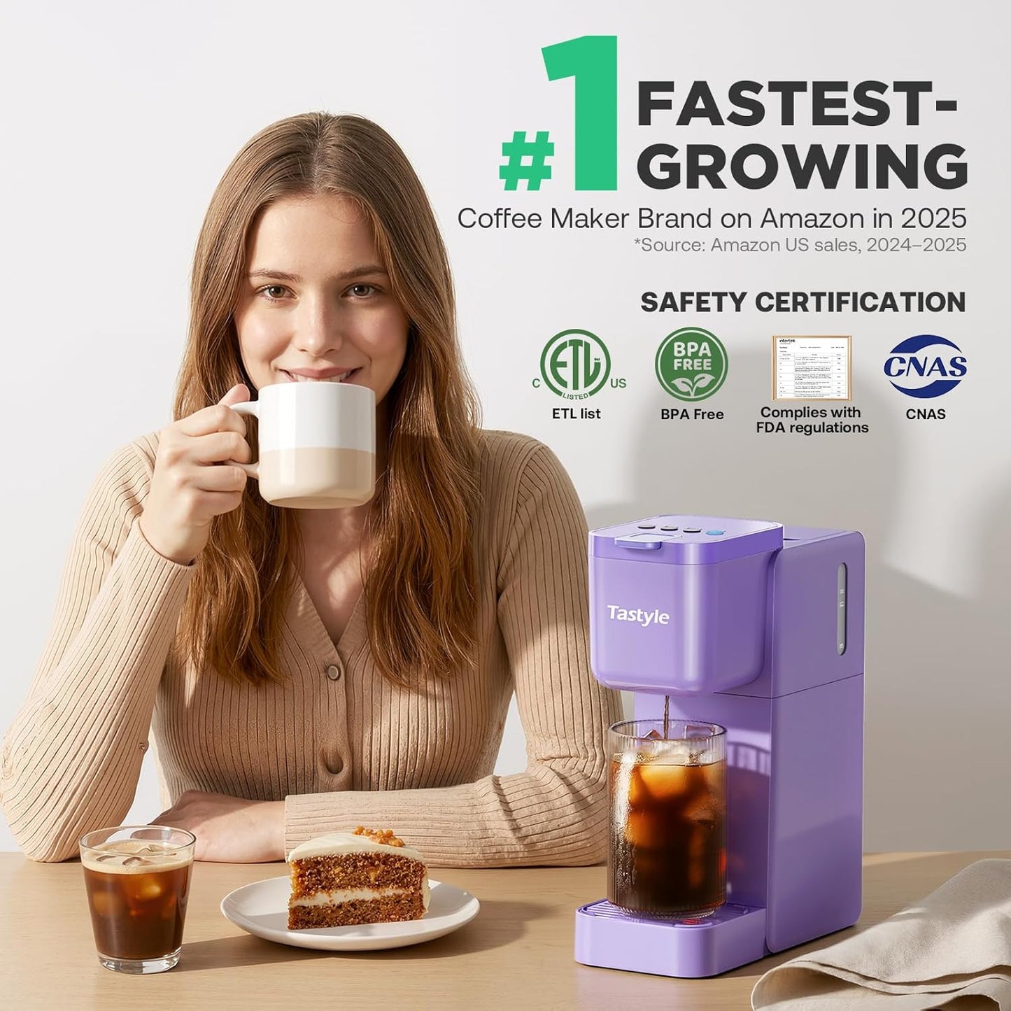 Single Serve Coffee Maker K-Cup Iced Hot Compact Travel Mug encalife
