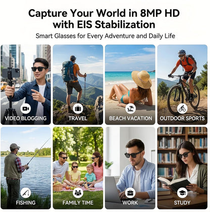 AI Smart Glasses With Camera Bluetooth Audio encalife
