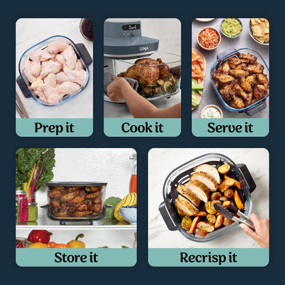 6-Quart 6-in-1 Modular Glass Air Fryer encalife
