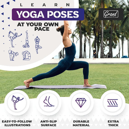 Illustrated Yoga Mat With 75 Guided Poses encalife