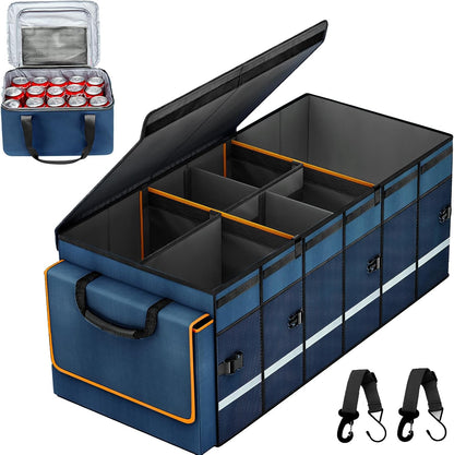 Collapsible Car Trunk Organizer with Removable Cooler encalife