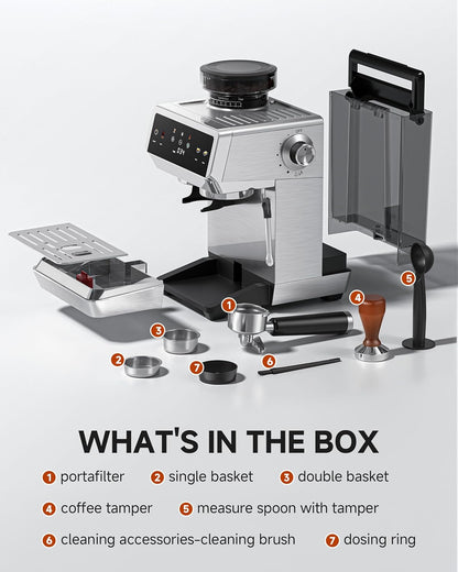 Automatic Espresso Machine with Grinder &amp; Cold Brew encalife