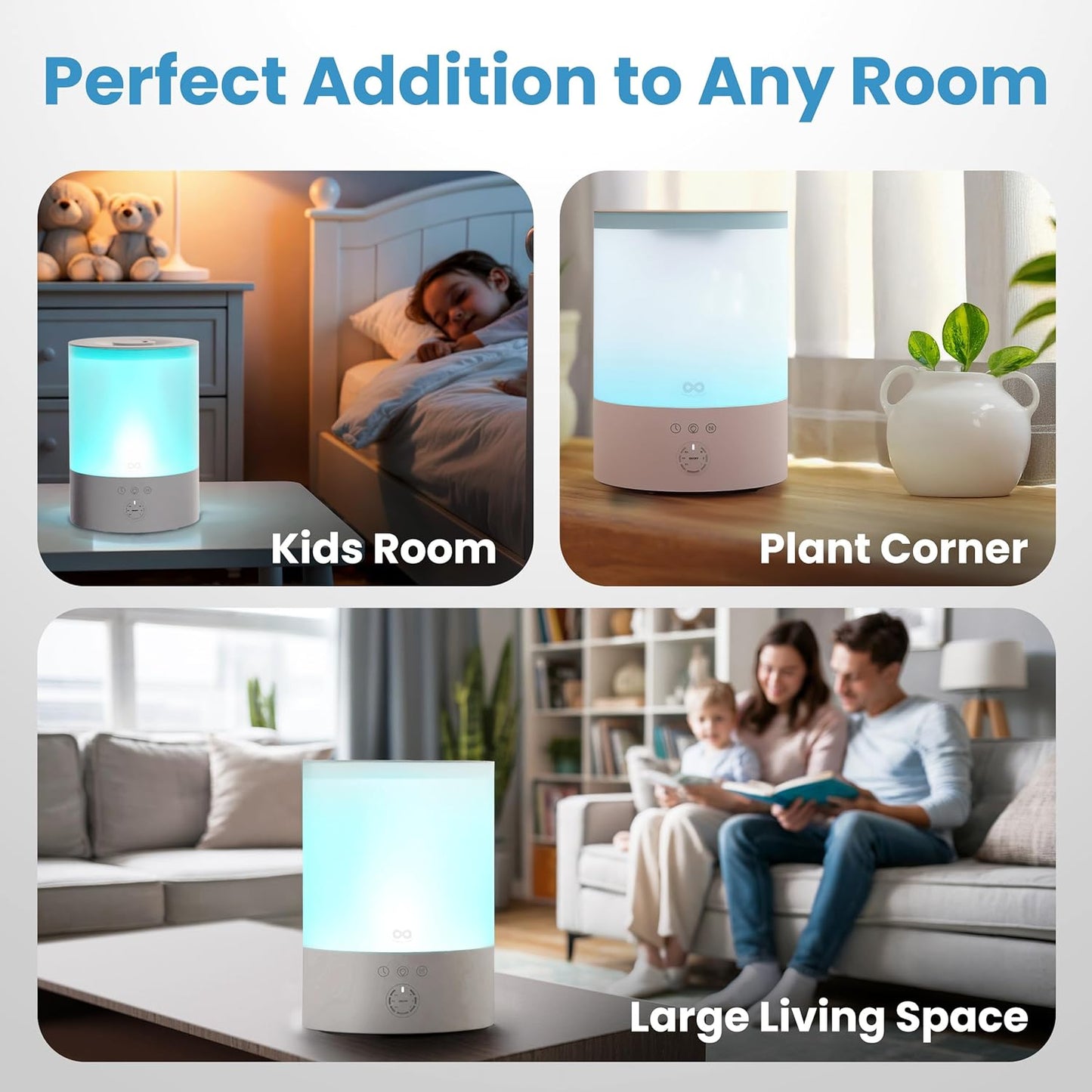 Top Fill Humidifier | 2.5L | LED Night Light encalife