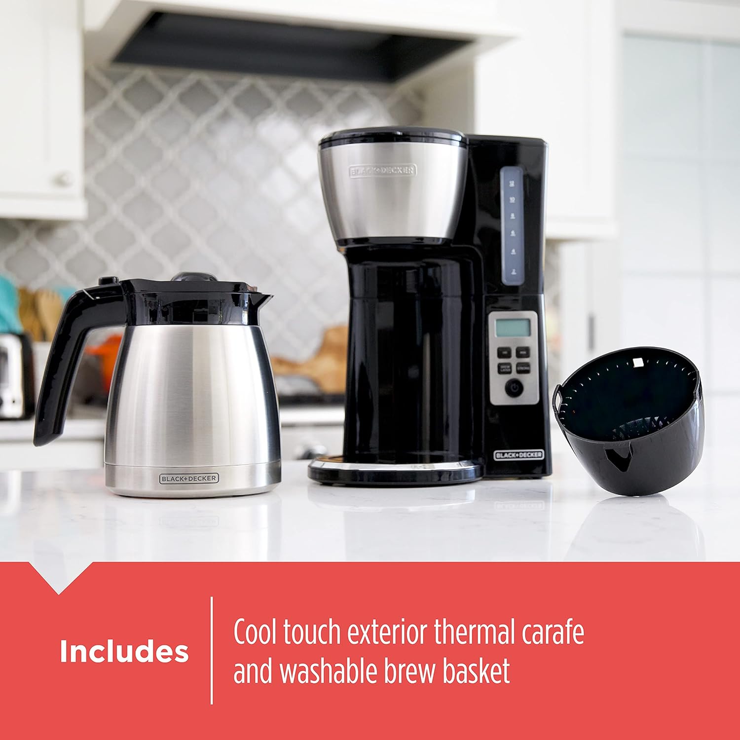 12 Cup Thermal Coffee Maker | Programmable Drip Machine encalife