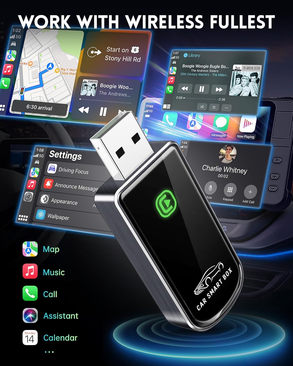 Wireless CarPlay Adapter | CarPlay Dongle Plug encalife