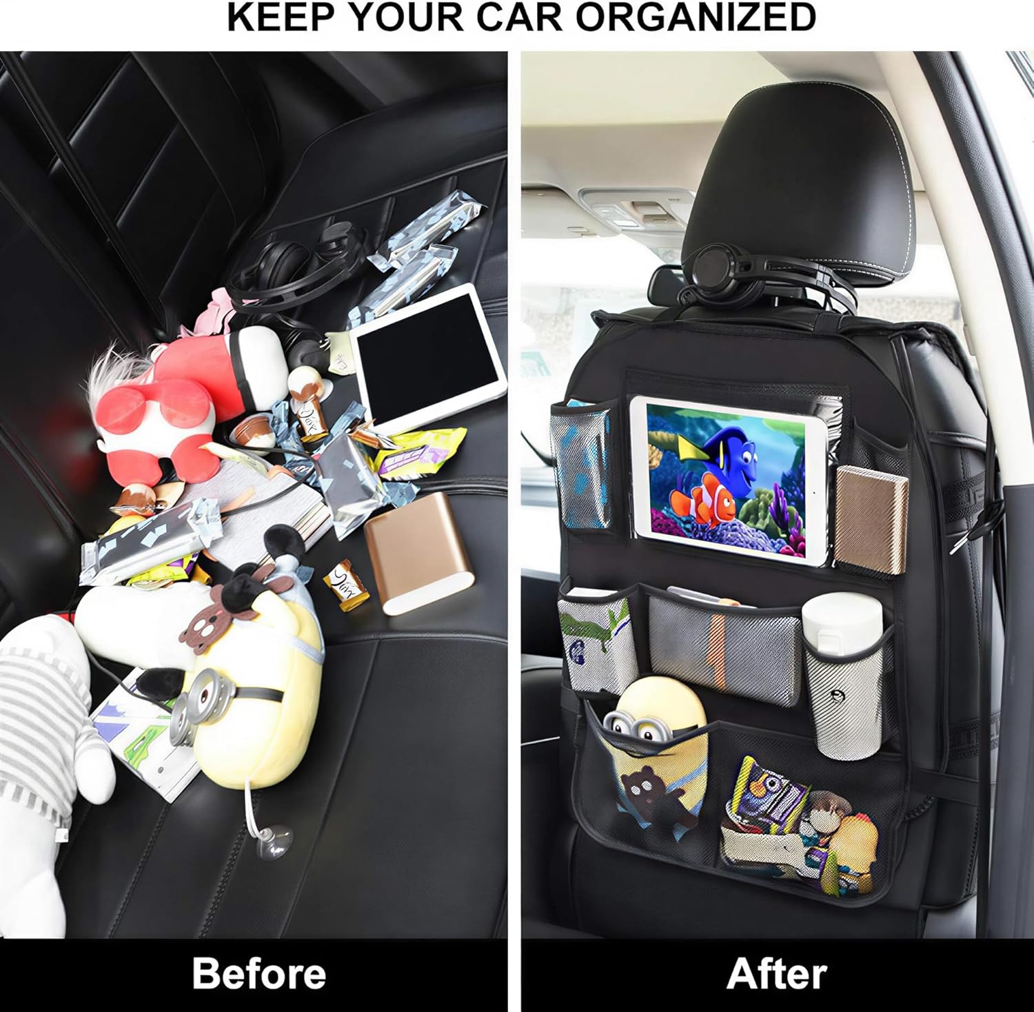 Heavy Duty Backseat Car Organizer with Tablet Holder encalife