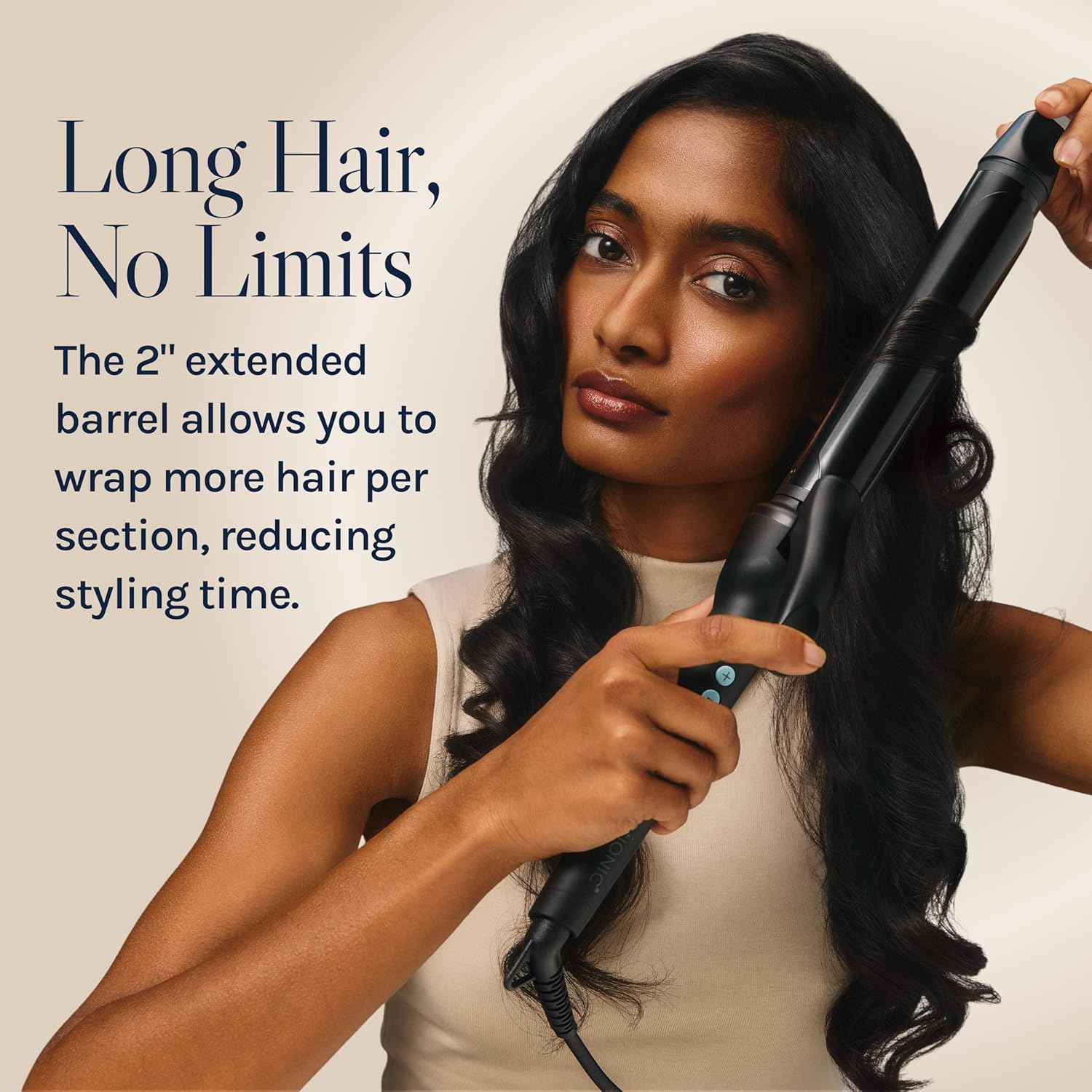 Long Barrel Curling Iron | Bio Ionic Moisture Heat Hair Curler encalife