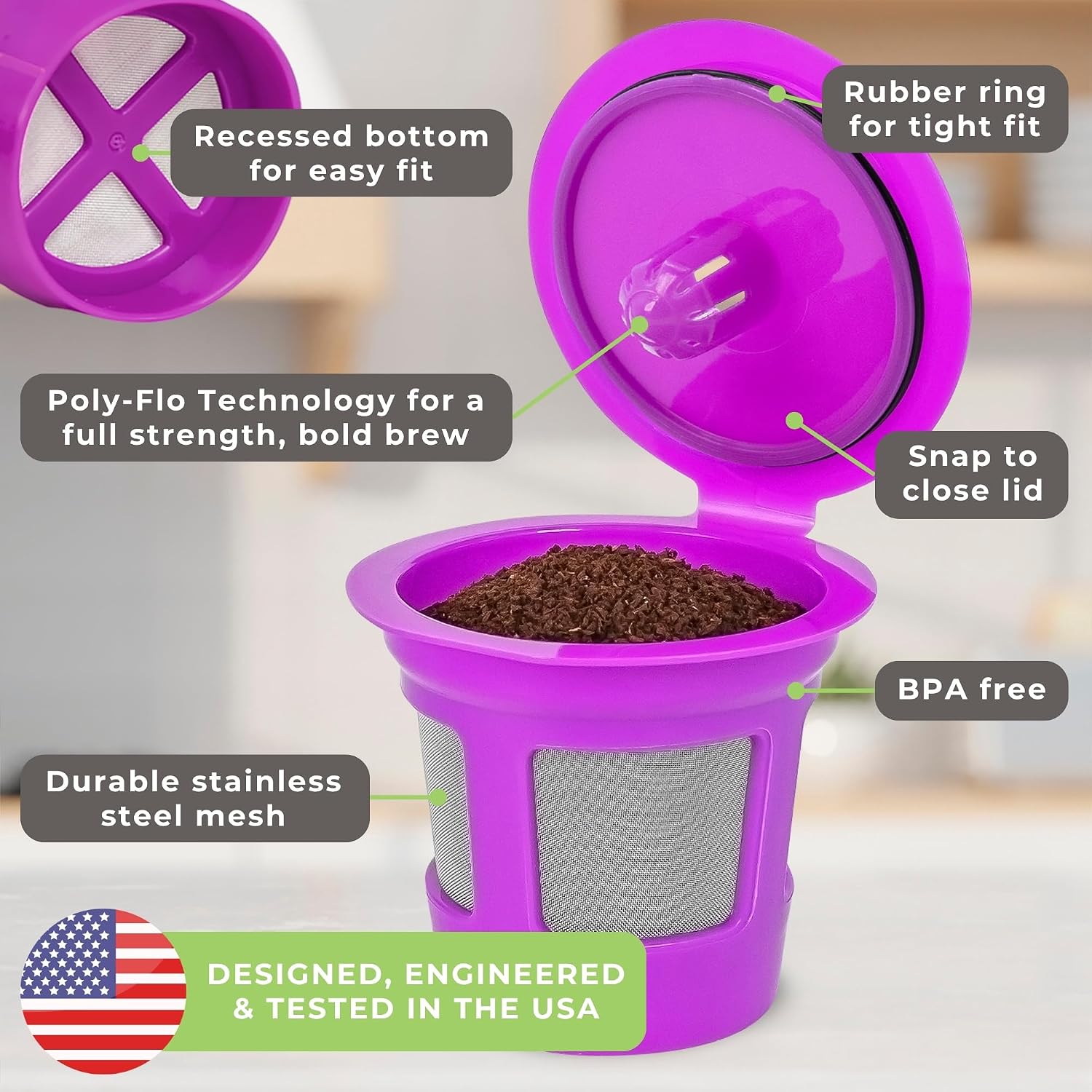 Reusable K-Cup Coffee Filter Pods encalife